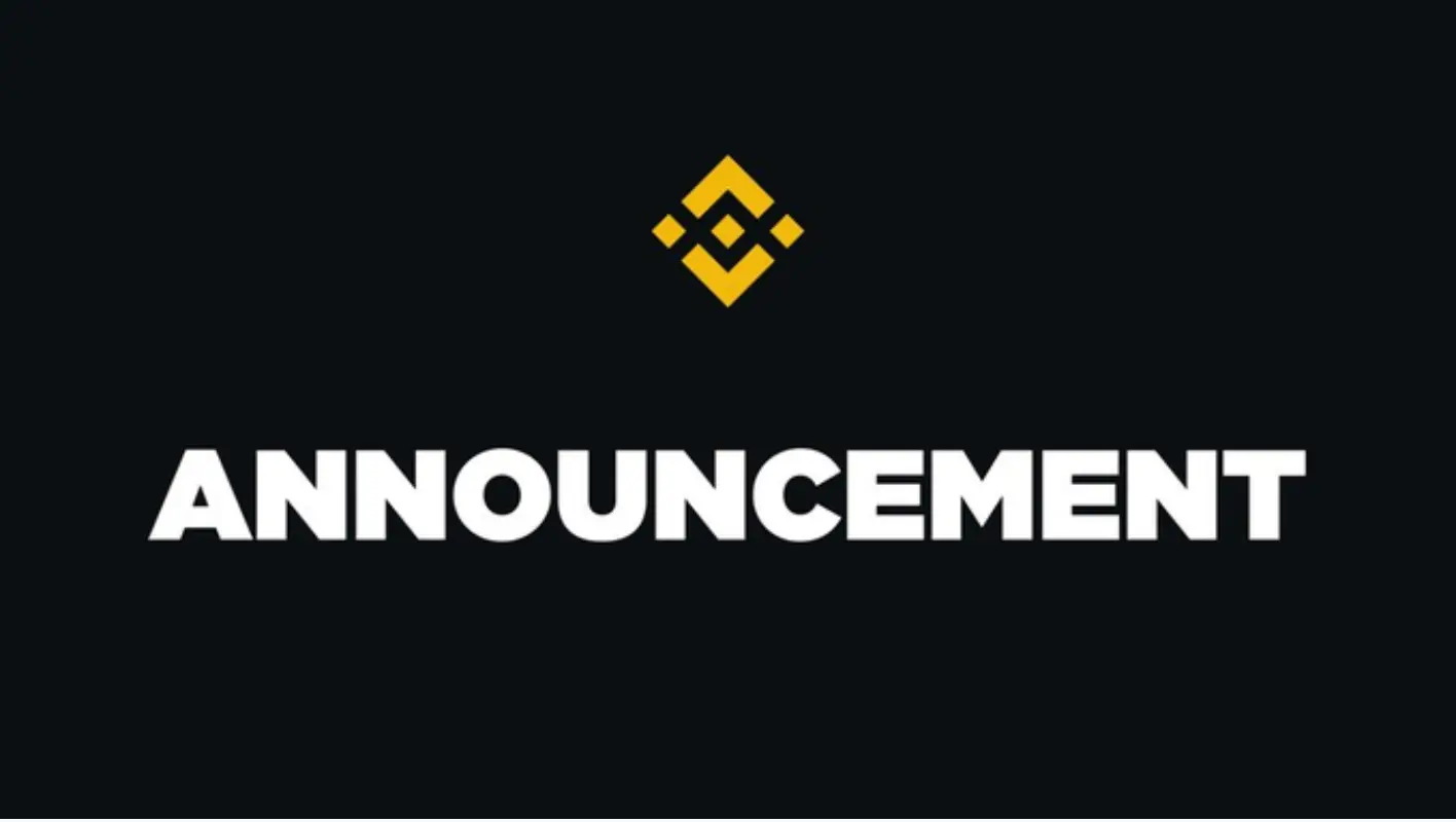 Binance announcement